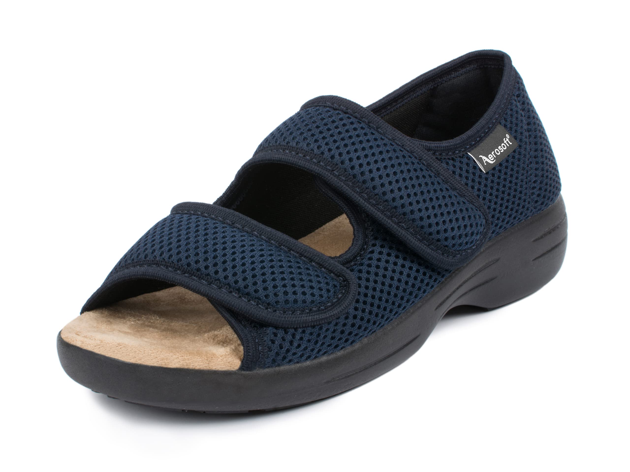 Aerosoft Reha-Sandale Stretch 06 Damen Herren Klettverschluss Weite G-H rutschhemmend