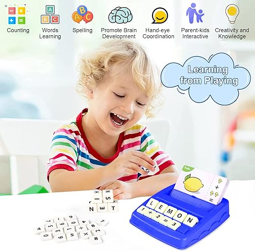 Miniatura 4 de Tarjetas didácticas para niños, 2 en 1, juegos de letras a juego educativos, juguetes de lectura y ortografía del alfabeto, juguete de aprendizaje,