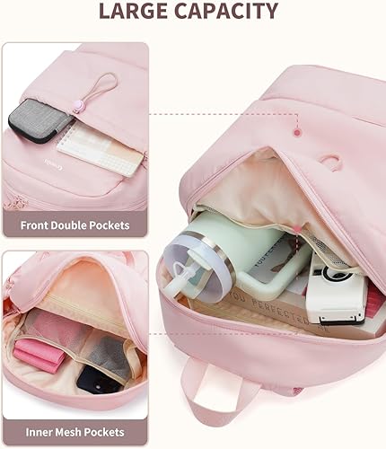 Miniatura 2 de Ceneda Mochila de gimnasio para mujer, mochila acolchada ligera con compartimento para zapatos para fitness, uso diario y viajes