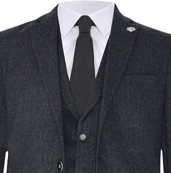 Men's Classic 3 Piece Herringbone Peaky Blinders Tweed Suit