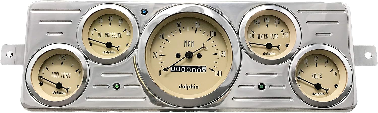 1939 Pontiac 5 Gauge Dash Cluster Panel Set Mechanical tan