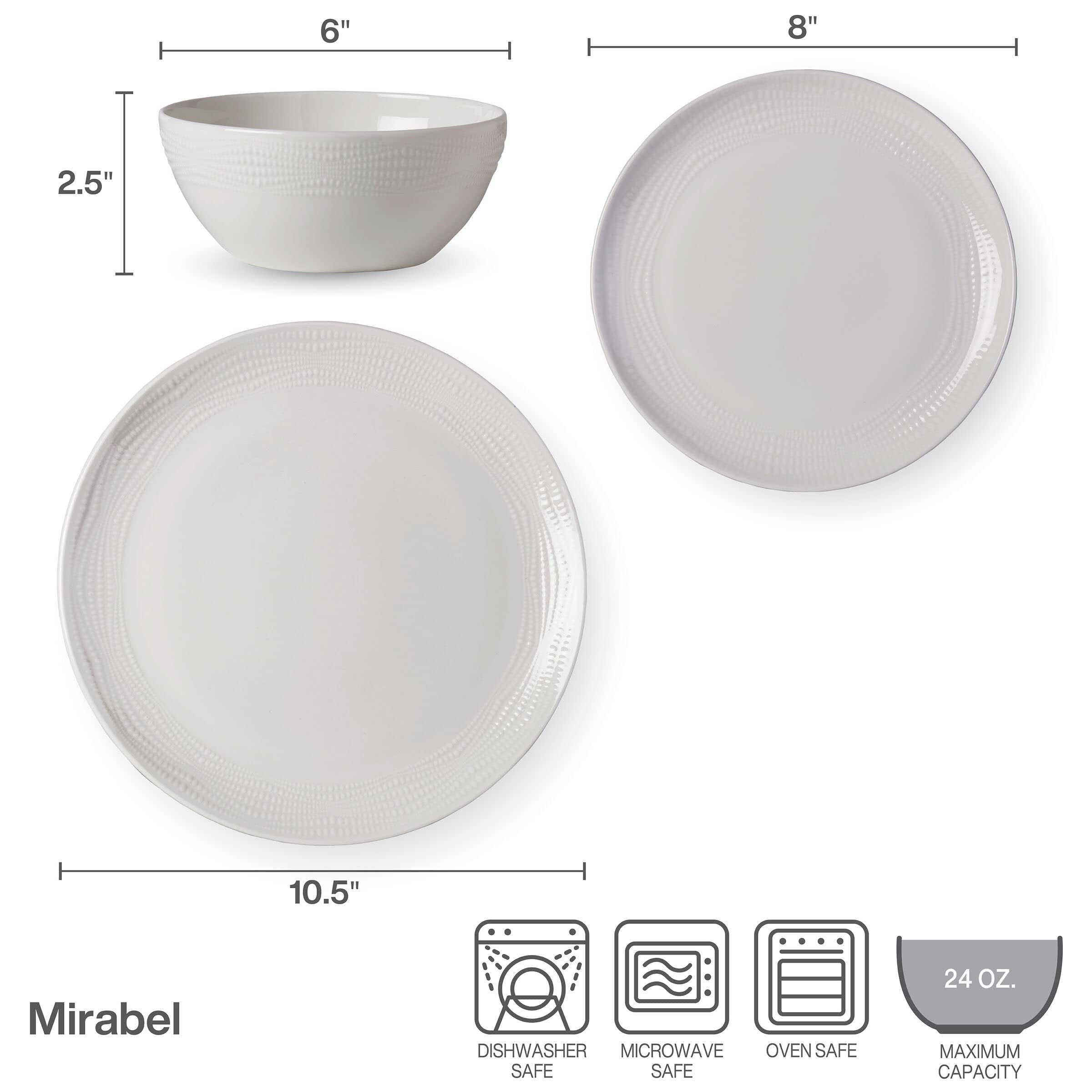 Mikasa Mirabel Vegan Bone China Chip Resistant 12 Piece Dinnerware