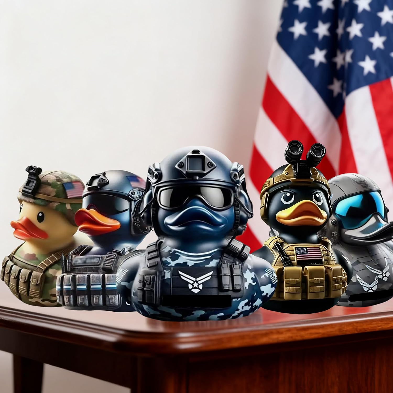 Hand-Painted Military Veteran Duck Resin Ornament - Saluting Soldier Memorial Decoration for Desk, Shelf, Unique Veterans Day Gift for Retired Service Members&Army Family (Air Force) image 4