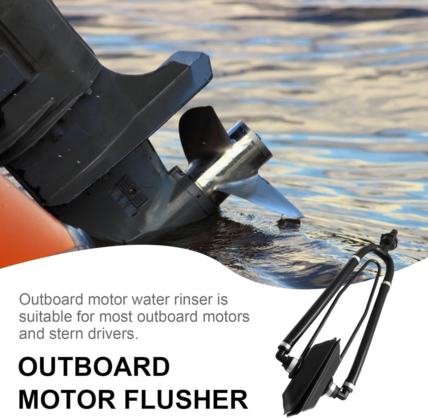 Boat Motor Flusher - Square Single Tube 34cm | Outboard & Inboard I/O Engine Flush Kit | Practical Outboarď Water Muffs Outboarď Parts for Outboard Motors Stern Drives