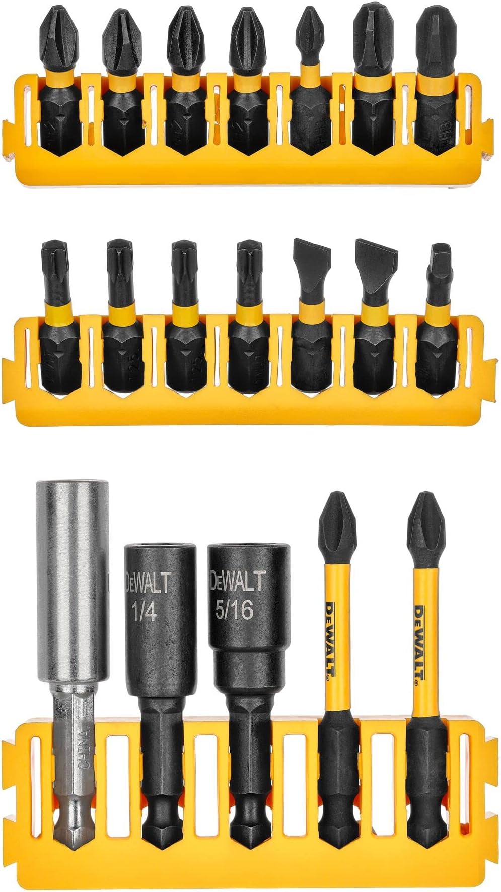 DEWALT BYTC Flex Torq Set #2 Phillips/#8 Slotted Set Shank Screwdriver Bit Set Screwdriver (19-Piece) (DWABYTFT-19)