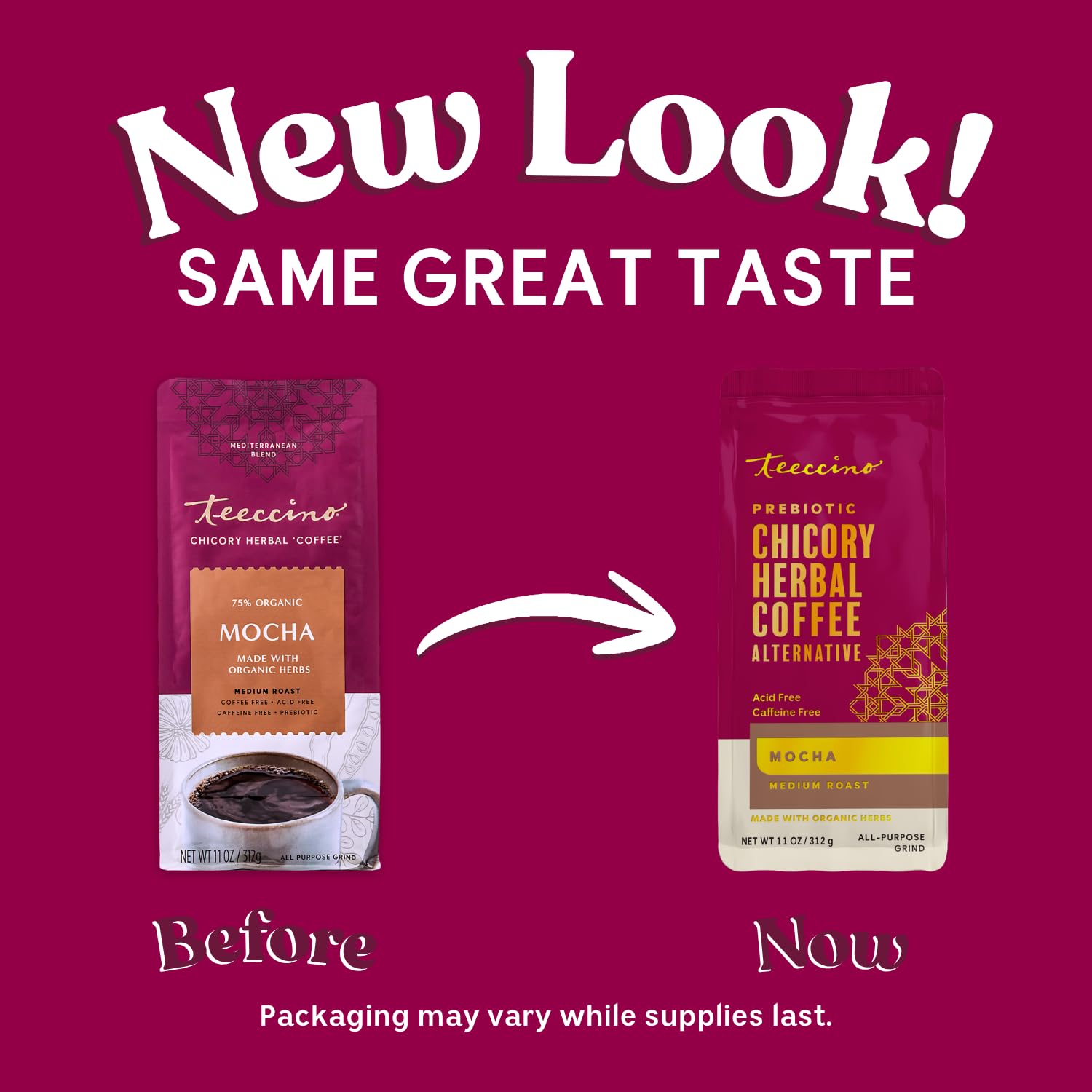 Amazon.com : Teeccino Mocha Chicory Coffee Alternative - 11 Ounce