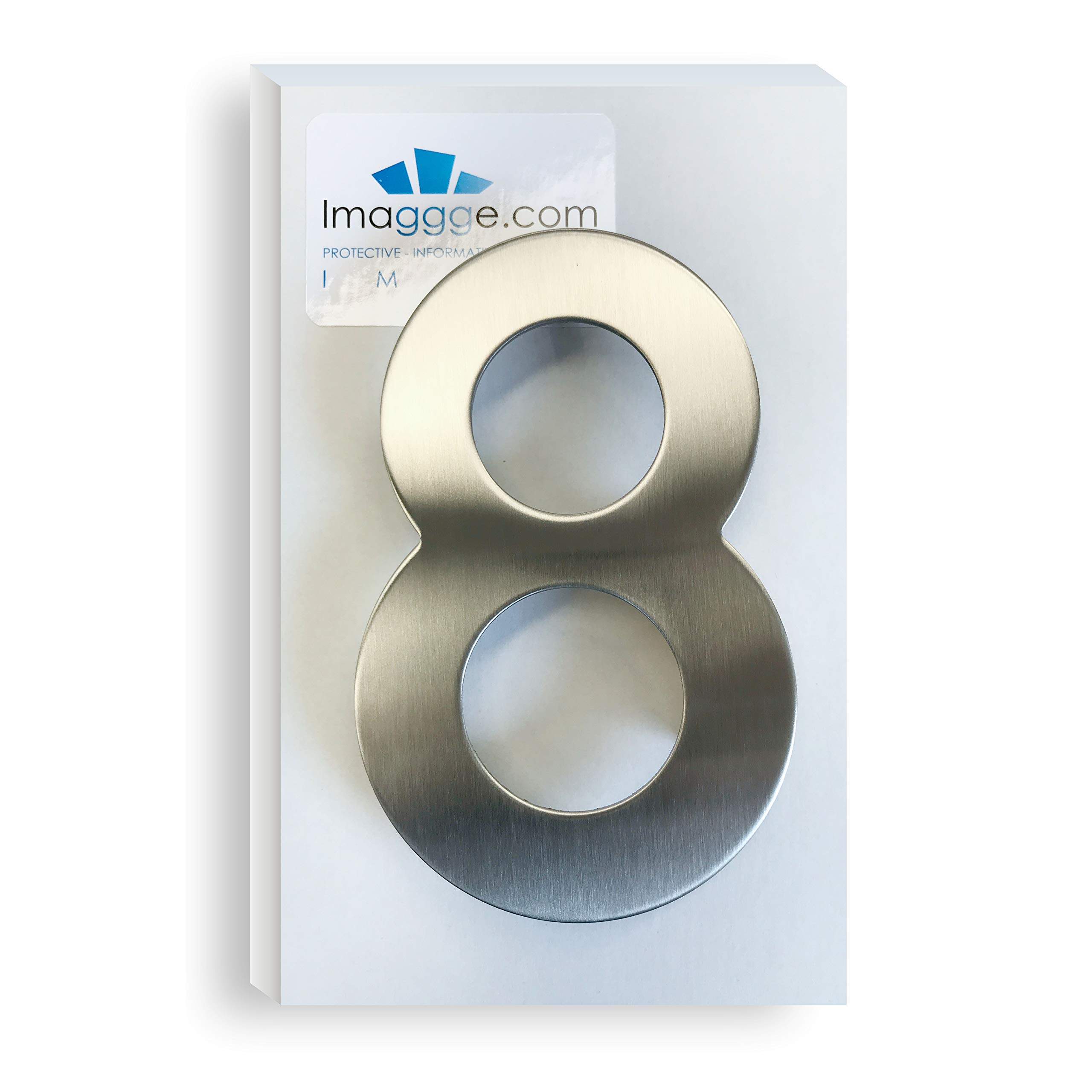 House Number, Heigth 5.9 Inch/15 cm, Brushed Stainless Steel, Quality Stainless Steel 304