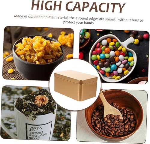 Miniatura 3 de ABOOFAN Contenedor de condimentos para dulces, latas pequeñas para galletas con tapas para regalo, latas de galletas vacías con tapas, bolsas de té