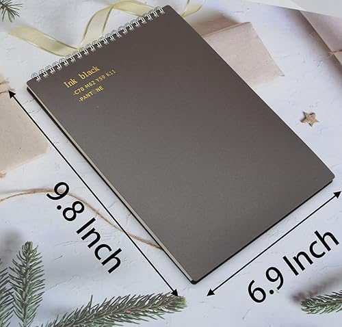 Miniatura 2 de Yansanido Cuaderno de espiral encuadernado superior, 4 piezas B5 de tapa dura de plástico grueso de 0.276 in, con rayas universitarias, 4 colores,