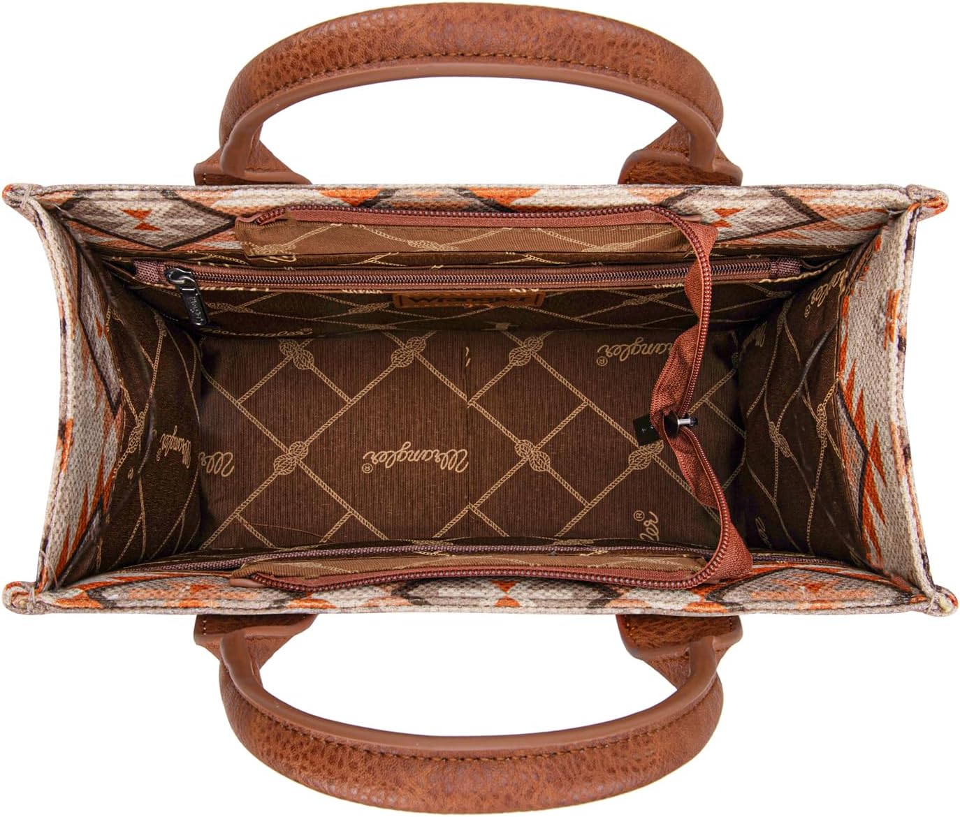 Wrangler Tote Bag for Women Western Camo Pattern Canvas Crossbody bag Handbag Vintage Design