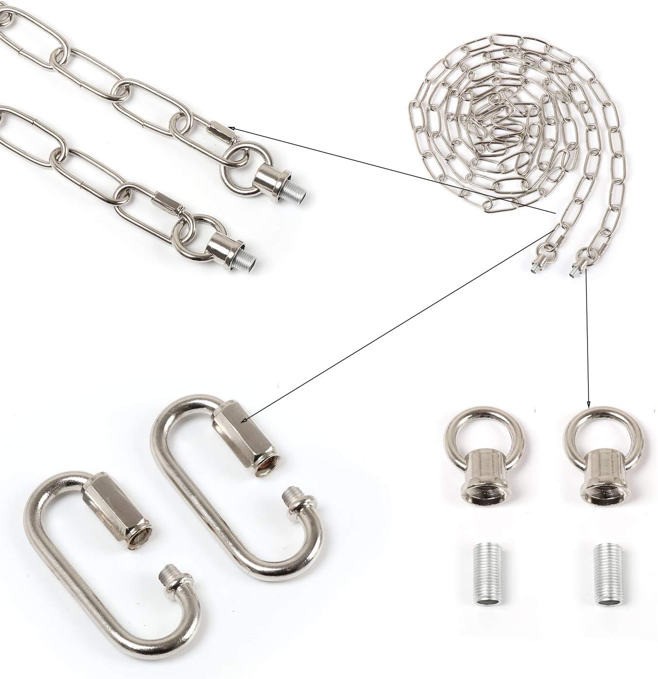 Giluta Pendant Light Fixture Chain Heavy Duty 15 Feet Chandelier Chain Hanging Chain for Fruit Basket Lantern Plant Supports to 65 lbs Maximum Weight