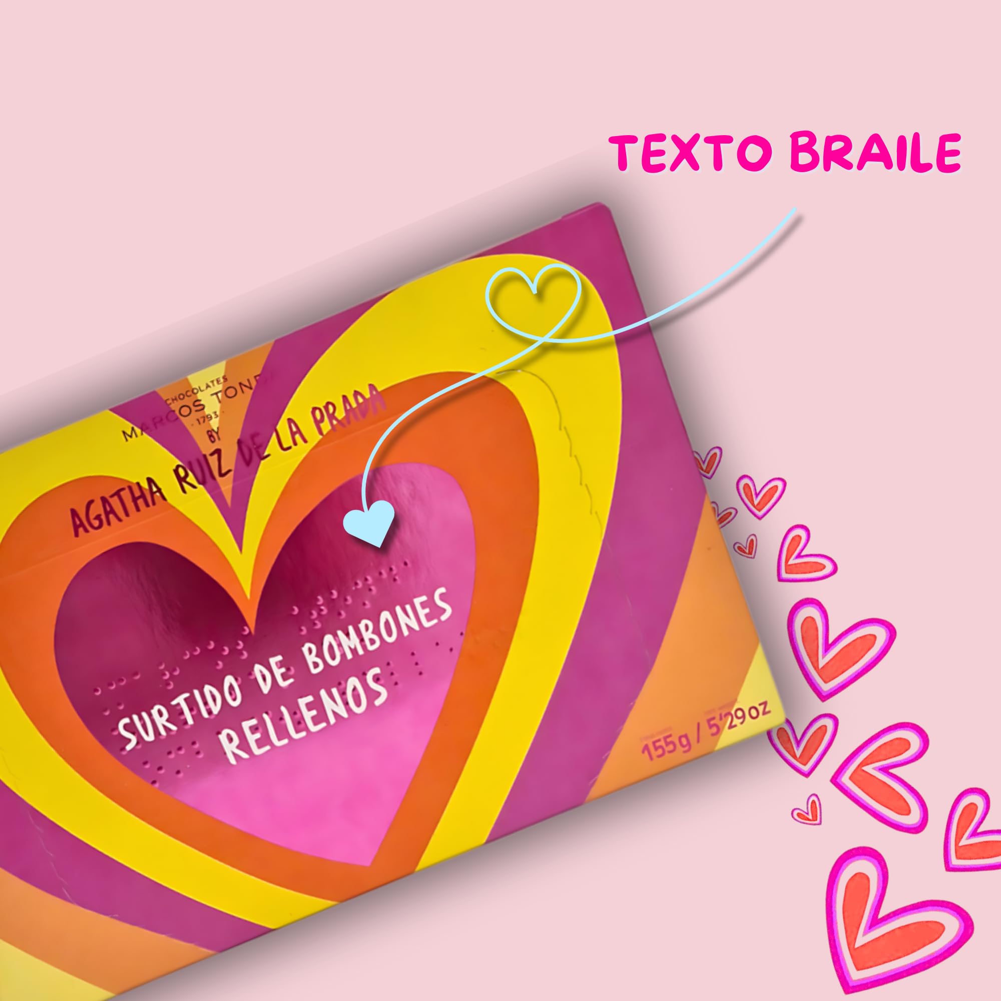 Chocolate Marcos Tonda – Agatha Ruiz de la Prada Pack 5 Unidades | Caja Bombones De 150 Gr X5 | Caja Bombones Regalo | Bombones Para Regalar | Chocolates Originales Para Regalar