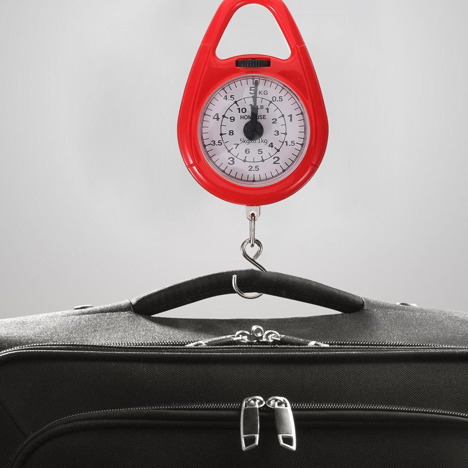 Portable Spring Hanging Scale 5kg with Hook for Luggage Travel