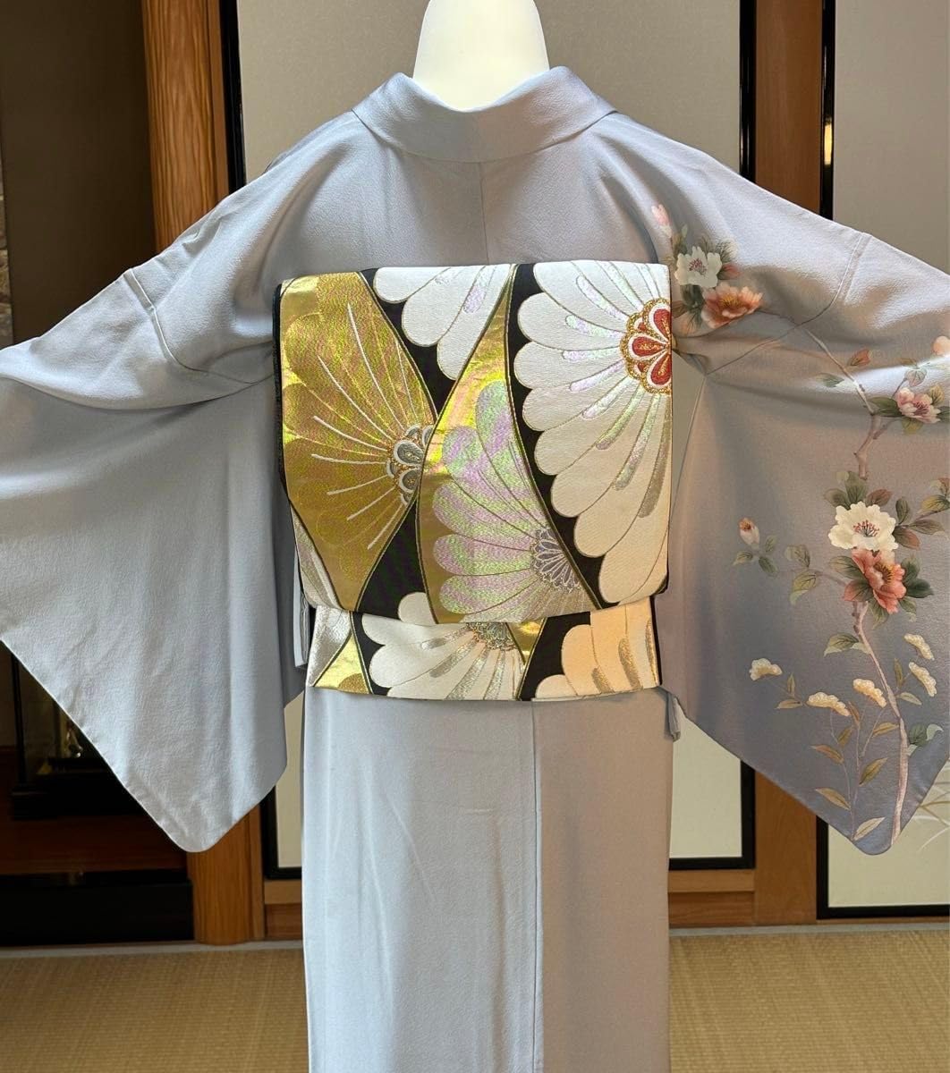 4点フルセット 正絹訪問着 袋帯 帯締め帯揚げ 訪問着フルセット 袋帯