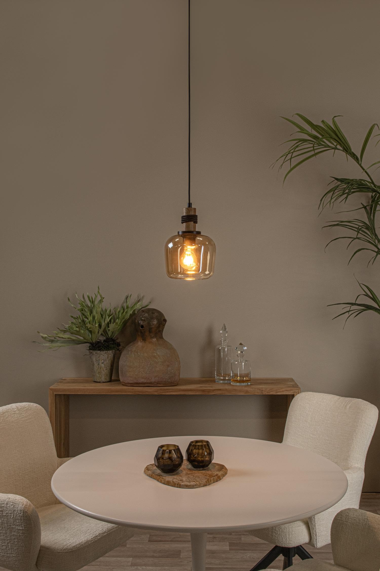 LUCIDE ILONA - Lámpara colgante - Ø 18 cm - 1xE27 - Ámbar