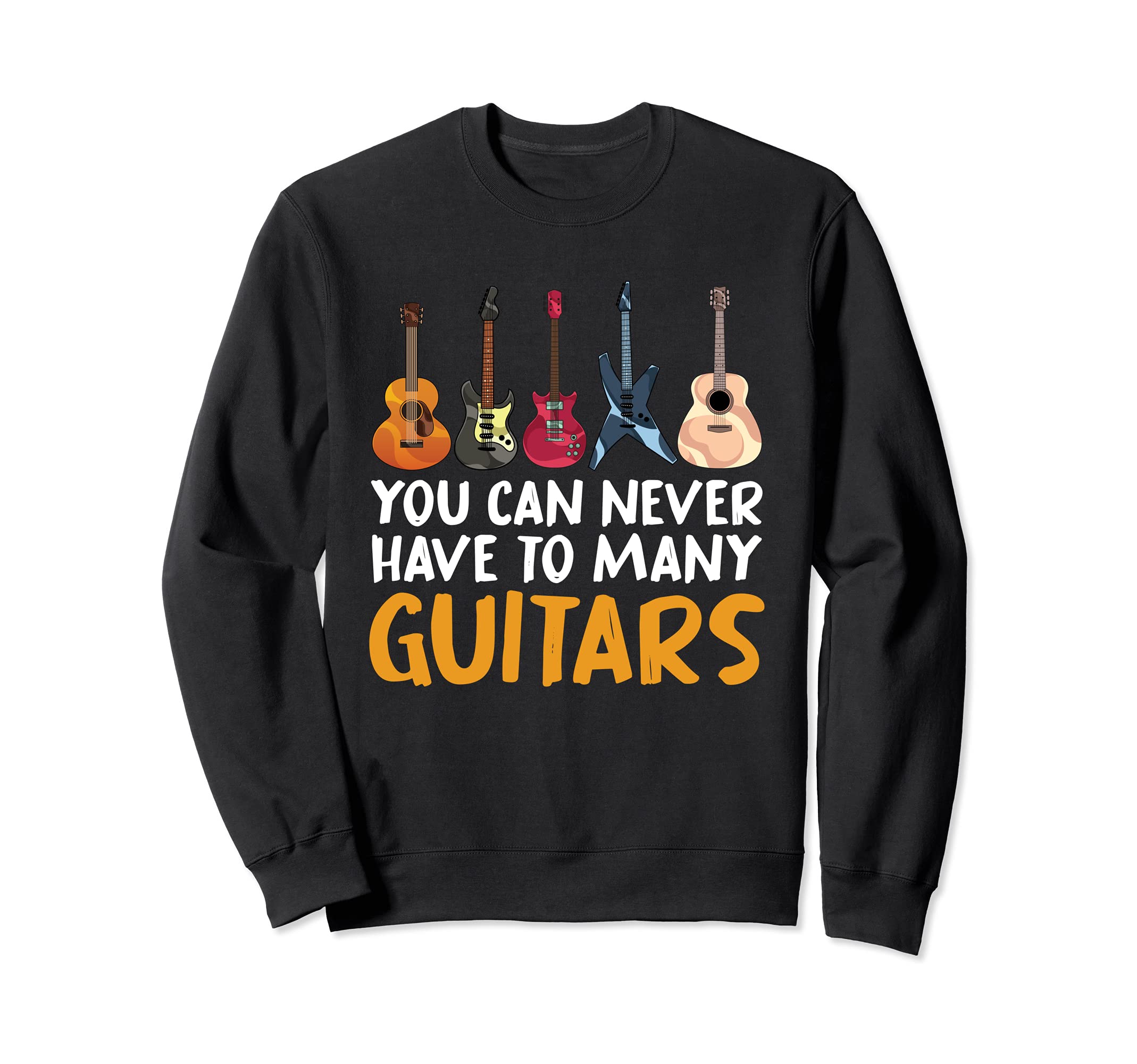 Funny Guitarist Acoustic Guitar Musician Electric Guitar Sweatshirt, Black