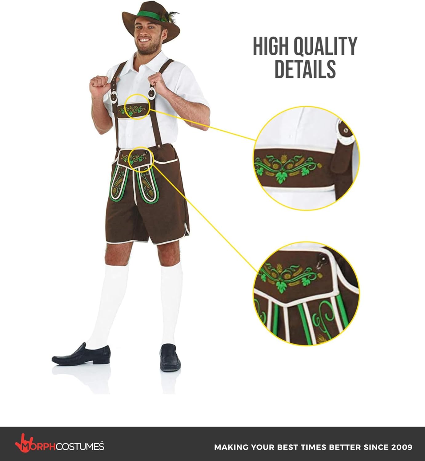 fun shack Mens Lederhosen Oktoberfest Costume, German Outfit for Men, Traditional Oktoberfest Attire, Festive Wear - Image 3