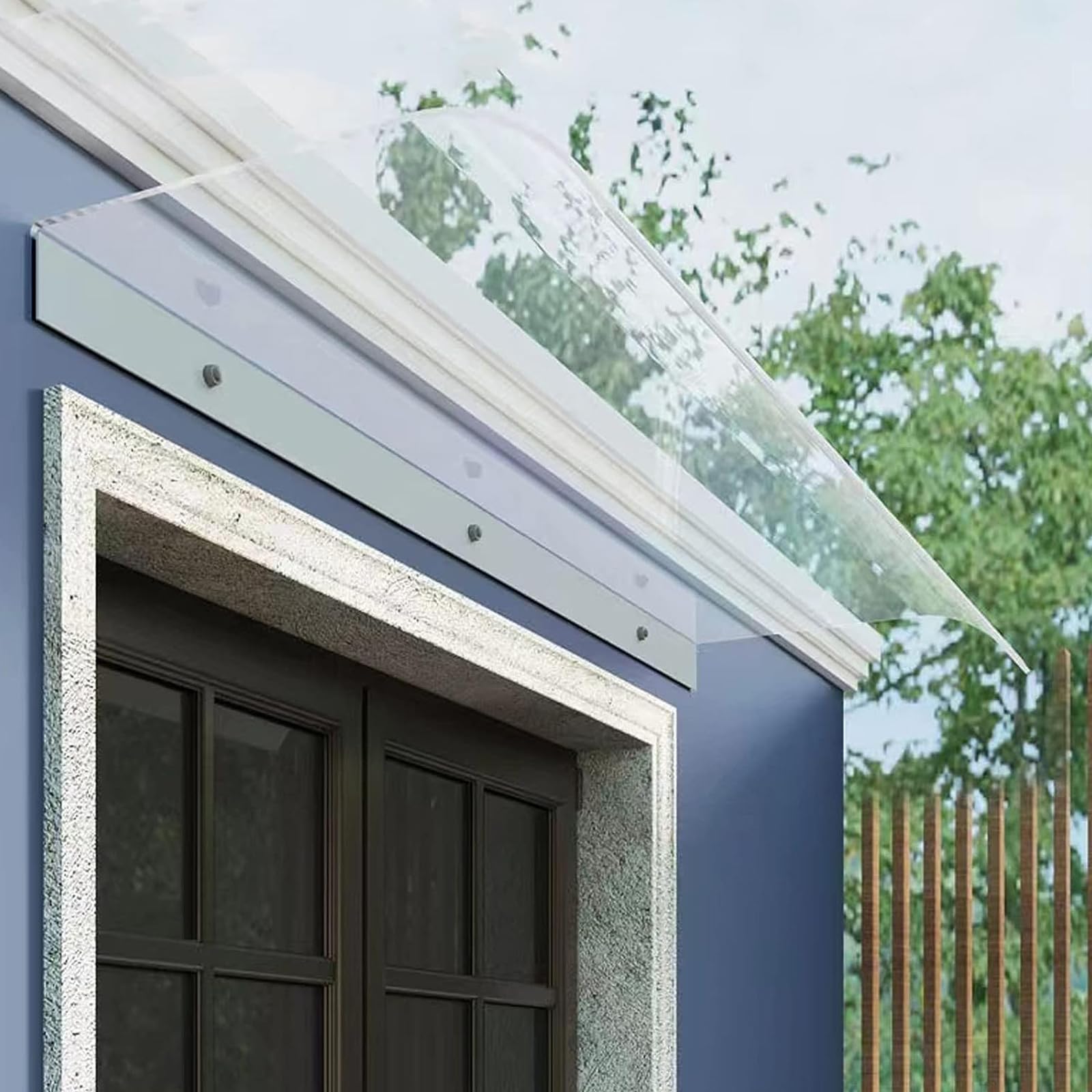 Marquesina para Puertas Invisible,Tejadillo de Protección Transparentes,Toldo para Puerta de Policarbonato,Tejadillo Puerta,Toldo Cubierta de Porche,para Lluvia y Nieve (40x210cm/16 x83)