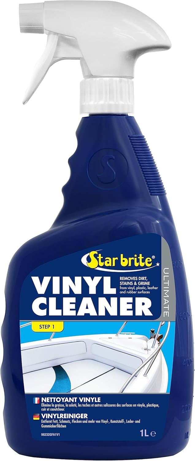 STAR BRITE Ultimate Vinyl Cleaner – Also for Rubber, Leather and Plastic – Removes Dirt & Persistent Stains on Interior and Exterior Upholstery, in Cars, Boats, Raincoats