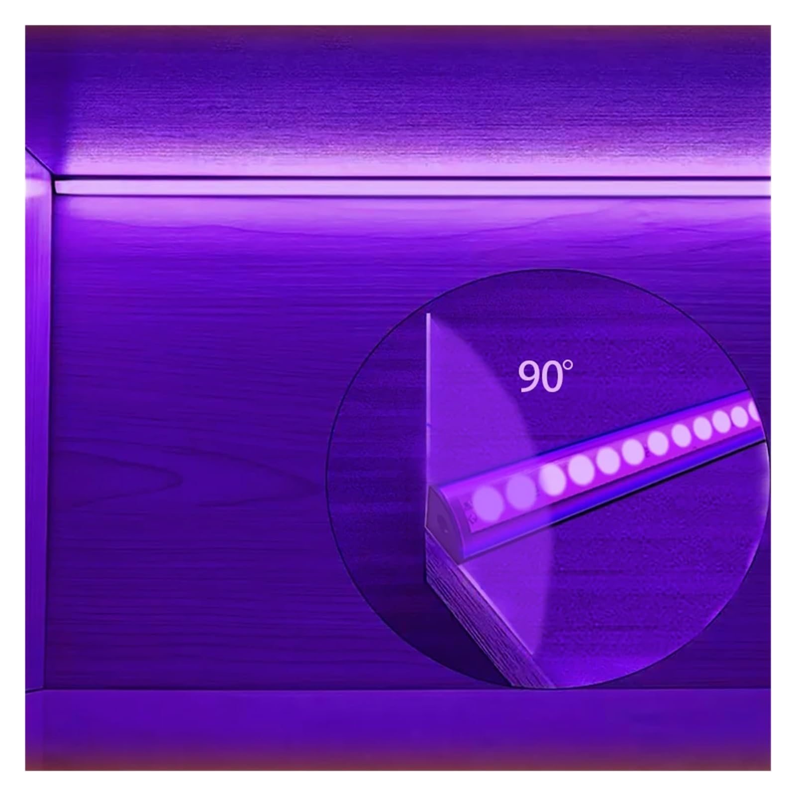 Lámpara de curado UV Lámpara de luz Negra 90 Grados, Tubo UV, lámpara LED 395 NM, Barra for Halloween, Clubes, Fiestas y Discotecas(4 pcs)