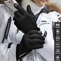 Cevapro Téli Kerékpáros Kesztyű - Vízlepergető, Érintőképernyős, Szélálló, Csúszásgátló Tenyérrel, Unisex Sportkesztyű Felnőtteknek, Fekete, 5