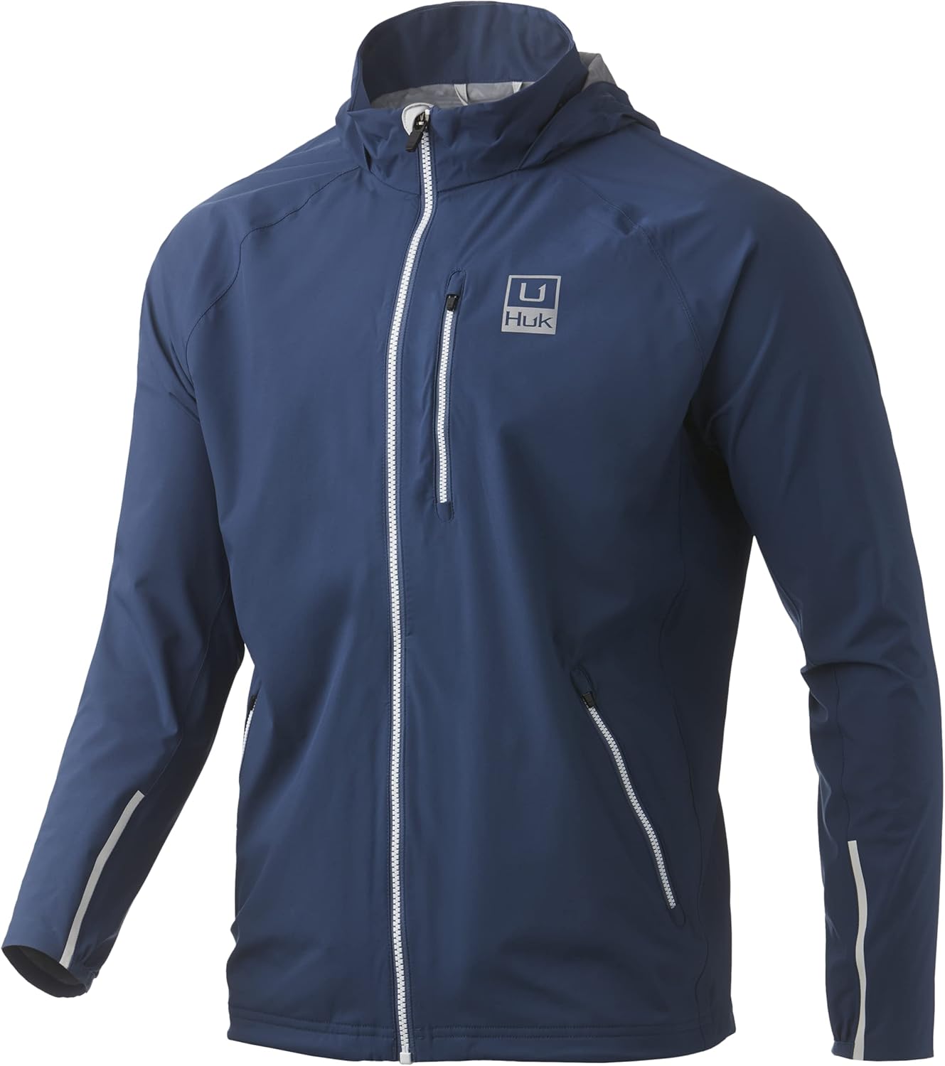 HUK Chaqueta con cremallera impermeable y resistente al viento para hombre