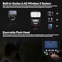 Vista 7 de Godox V860III-S Flash para Sony, 2,4G TTL Flash HSS Externo 1/8000s, 480 Destellos de Potencia Completa, Lámpara de Modelado LED de 10 Niveles