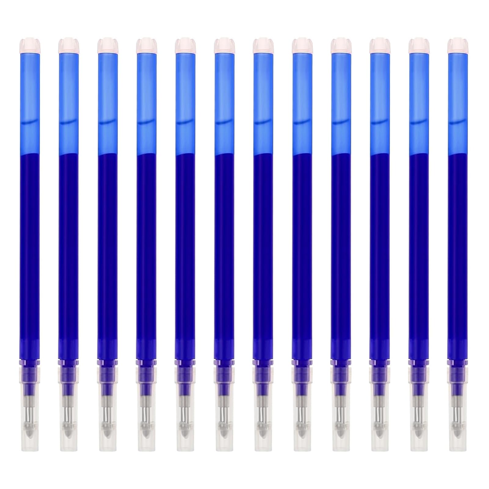 12 Piezas Recarga Boligrafo Borrable, Recambios Azules Compatibles con Pilot Frixion Ball, Recambio Tinta Termosensible para Escritura Borrable, Recambio Bolígrafo Gel Punta Fina para Escuela Oficina