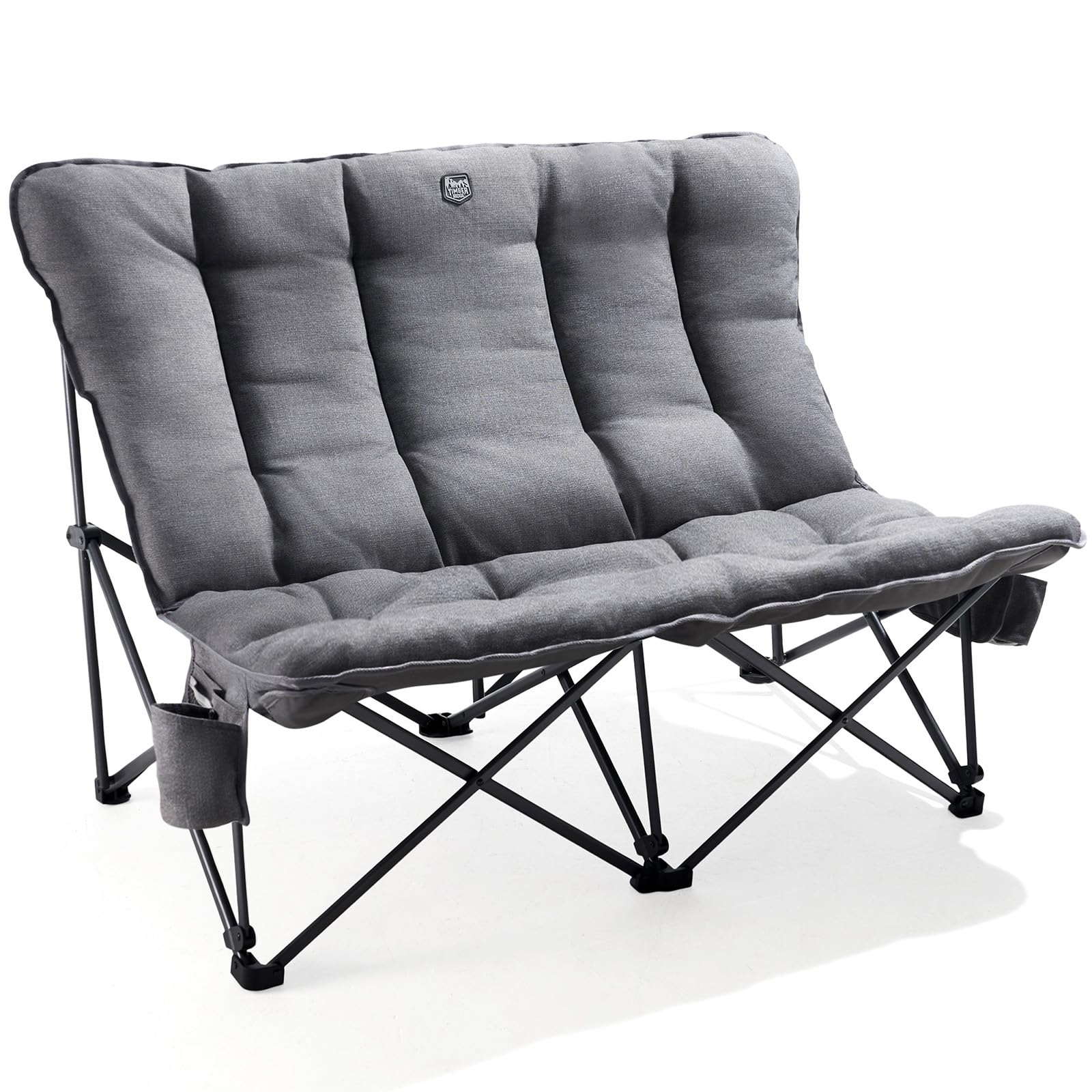 TIMBER RIDGE Double Camping Chair 300kg Folding Padded Sofa