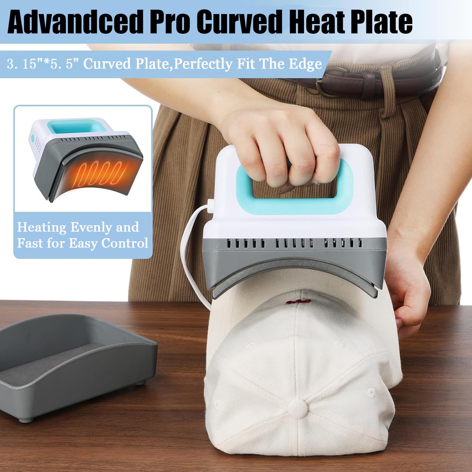 Amazon.co.jp: ハンドヘルド帽子ヒートプレス、ポータブル帽子プレス