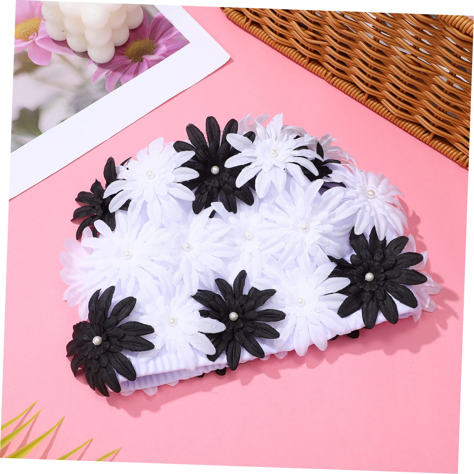 BESPORTBLE Bonnet De Bain Fleur Perle Bonnet De Bain à Pétales De Fleurs Bonnets De Bain pour La Natation pour Bonnet pour Femme Dentelle Le Chapeau Est en Polyester