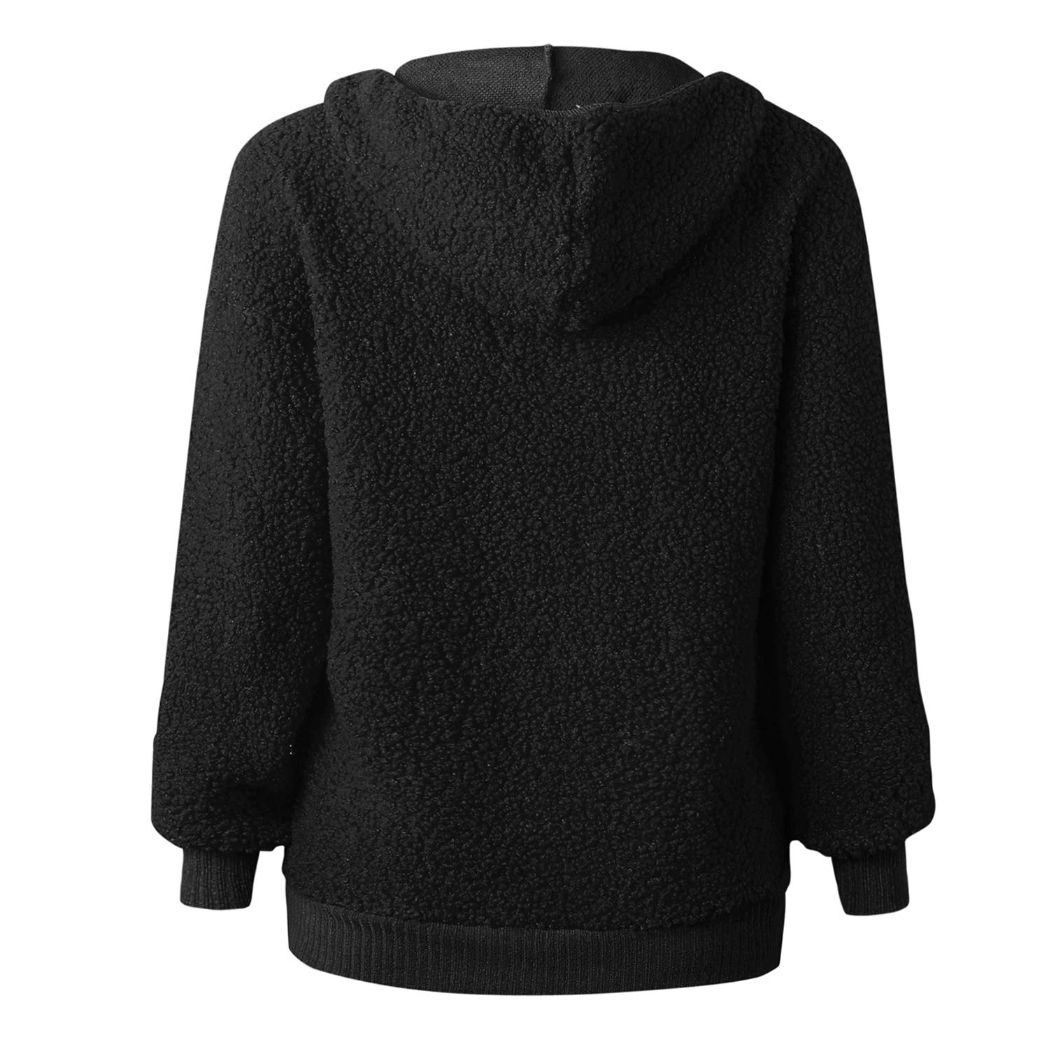 SKEPO Damska bluza z kapturem, sweter z kapturem, luźny polar, z długim rękawem, z dekoltem w serek, bluza z kapturem