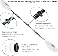 Vista 2 de Adjustable Carbon Fiber Shaft Kayak Paddle, Kayaking Oars with Reinforced Nylon Blade for Adults, 4 Piece, 86in220cm to 90in230cm