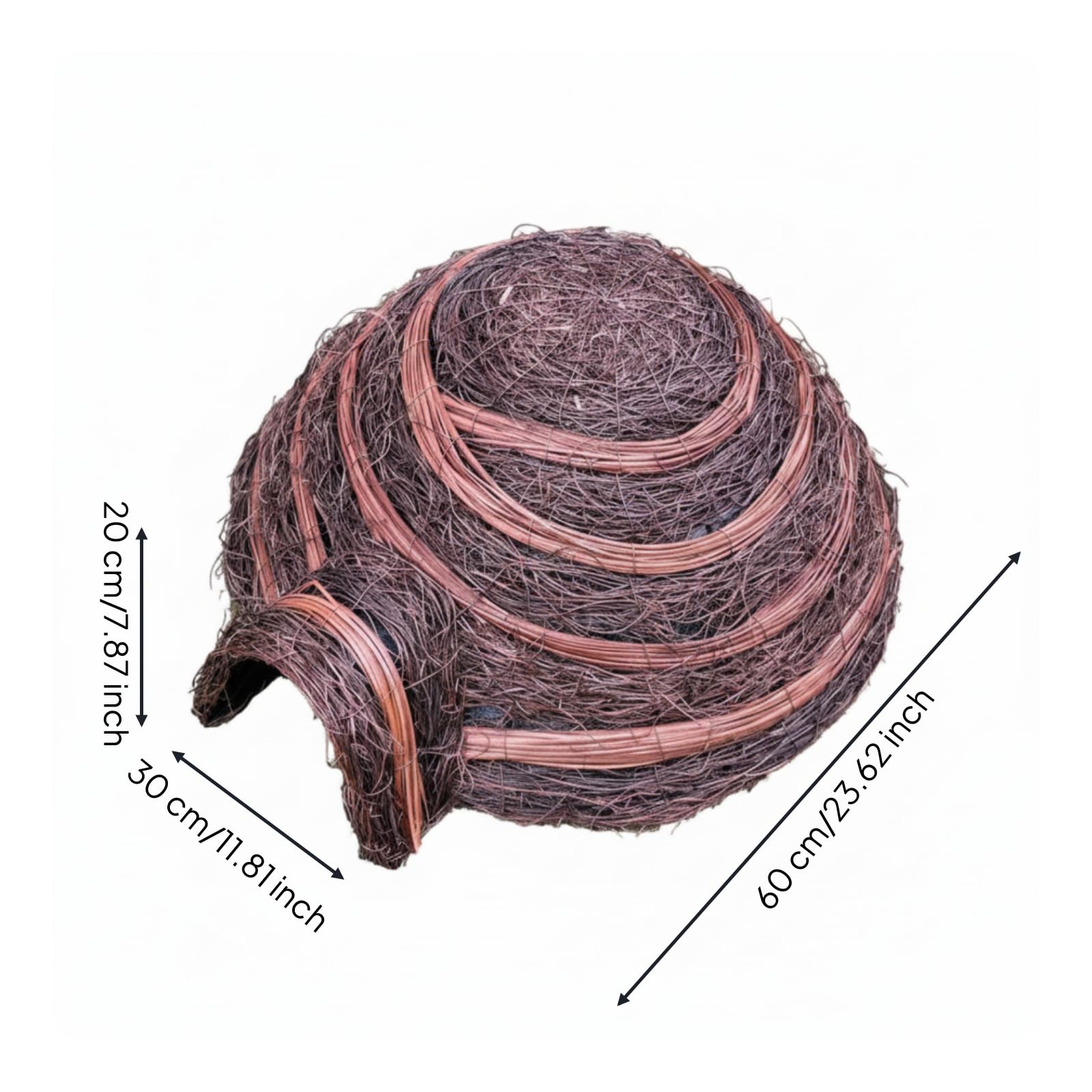Nido Decorativo per Uccelli in Rattan Intrecciato con Forma a Cupola per Arredamento Esterno Interno E Allestimenti Fotografici Creativi