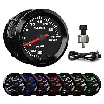 7 لون قياس كيت 2 "52 mm السيارات الخلفية مؤشر عداد السيارات مع الاستشعار تعزيز مقياس