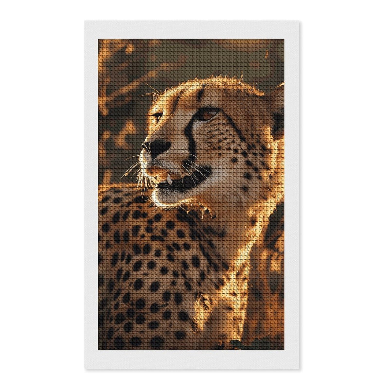 Cheetah Diamond Art Kits for Adults, DIY 5D Diamonds Painting Kits for Beginner, Round Full Drill Diamond Dots Painting, 12"x20" Diamonds Pictures Gem Art and Crafts Wall Decor