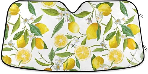 Acuarela Limón Frutas Flores Flores Flores Parabrisas Coche Parabrisas Parasol Plegable Reflectante Bloquea los Rayos
