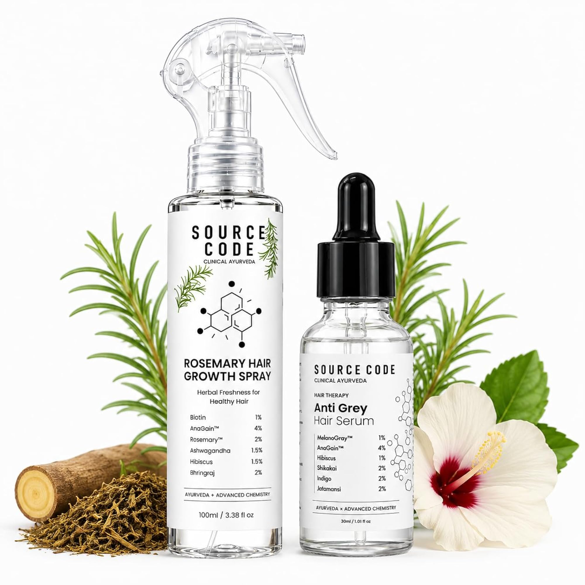 Rosemary Hair Growth Spray & Serum Set for Hair Fall