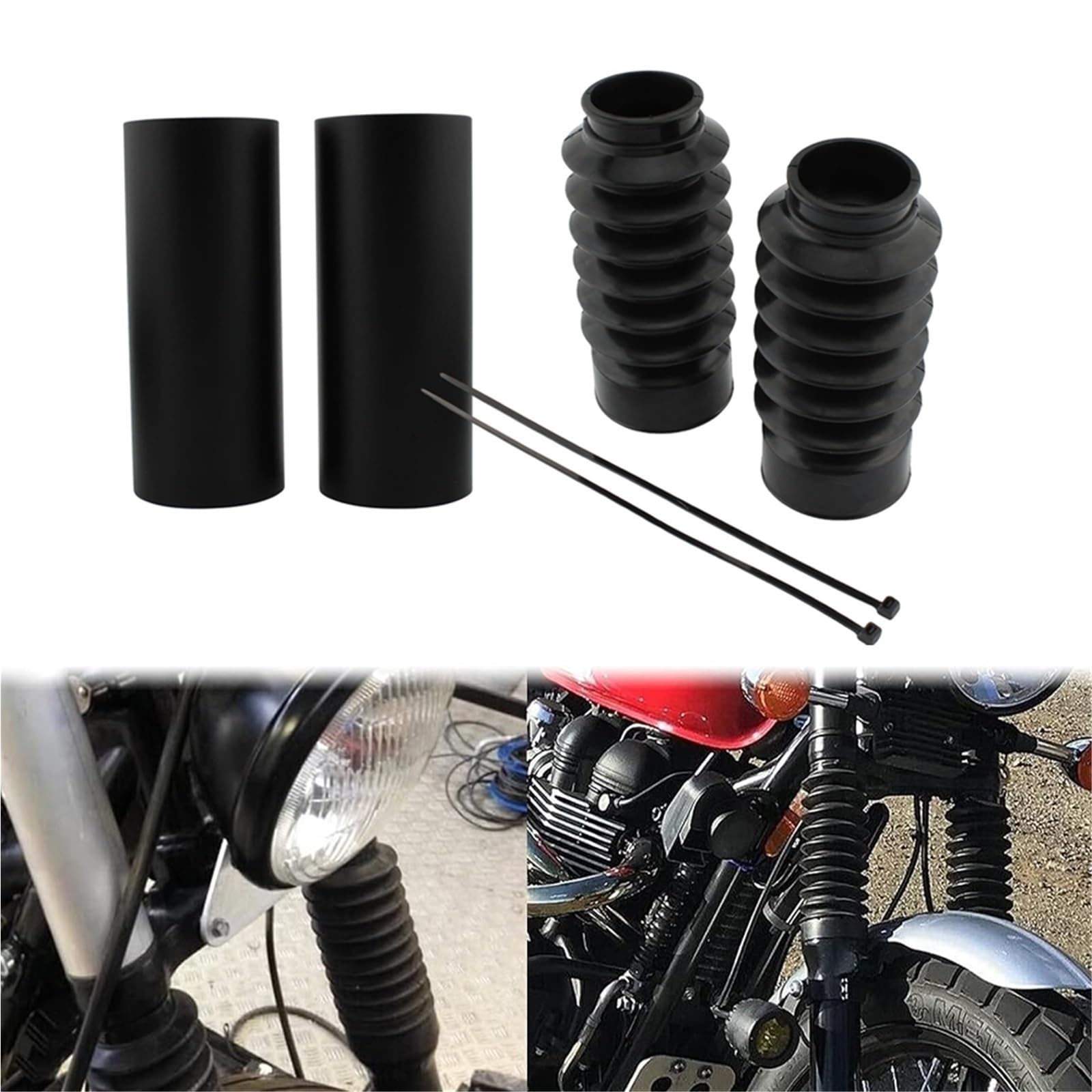 Widelce motocyklowe Osłona amortyzatora przedniego widelca motocykla pasuje do Triumph Bonneville Bobber Thruxton Bonneville Speedmaster 2021-2025(B no holes)
