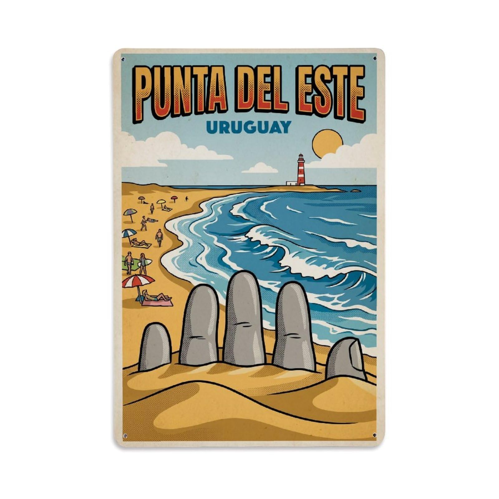Travel Retro Uruguay Punta Del Este Metal Tin Sign
