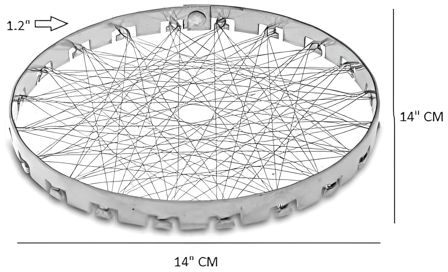 Tandoor roster pack of 1 Metal Wire Mesh Disc, Round Interwoven Design, Decorative Industrial Style Component 1