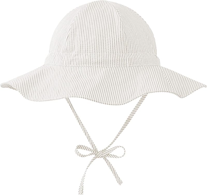 Zando UPF 50+ Baby Sun Hat for Baby Girl Boy 0-4T - Wide Brim Toddler Bucket Hat Adjustable Strap Infant Hats for Outdoor