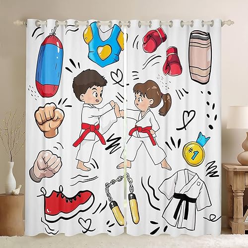 Miniatura 44 de Erosebridal Cortinas opacas de moda de los años 90, 30 % a 50 % para dormitorio, cortina de ventana con cinta de radio retro, tratamientos de Negro