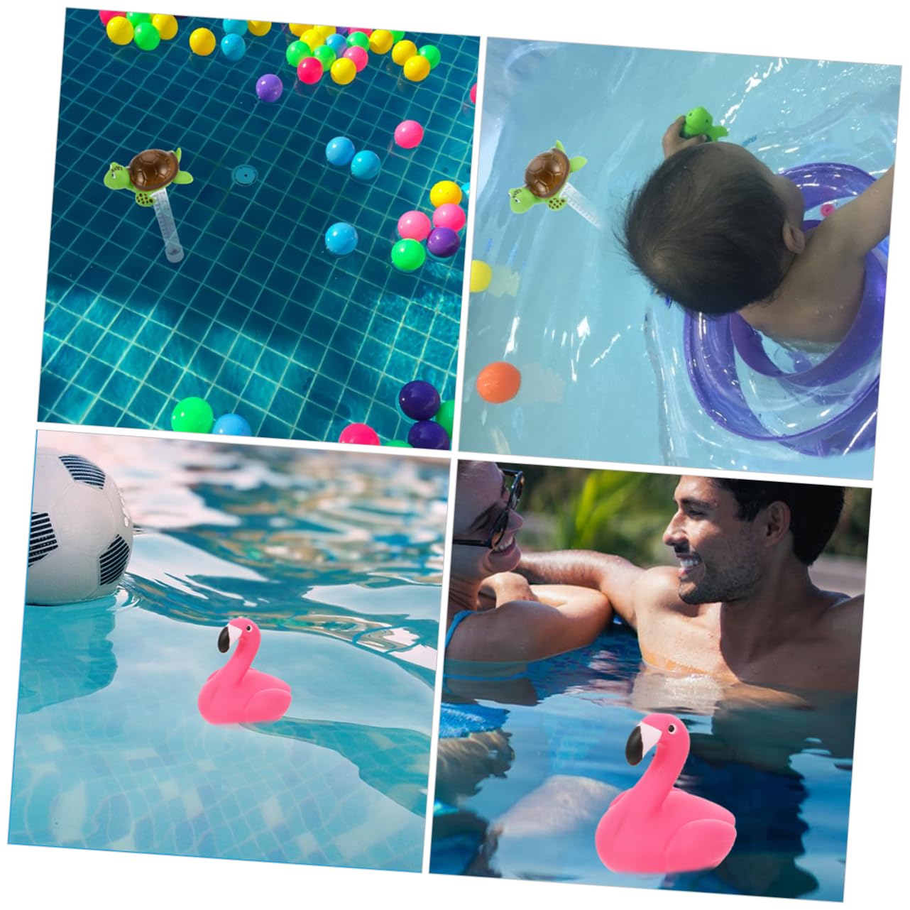 5 series Termómetro De Agua Flamingo Termómetro Flotante Para Piscina Termómetro Flotante De Fácil Lectura Para Piscina Grande Termómetro De 2 piezas x 5