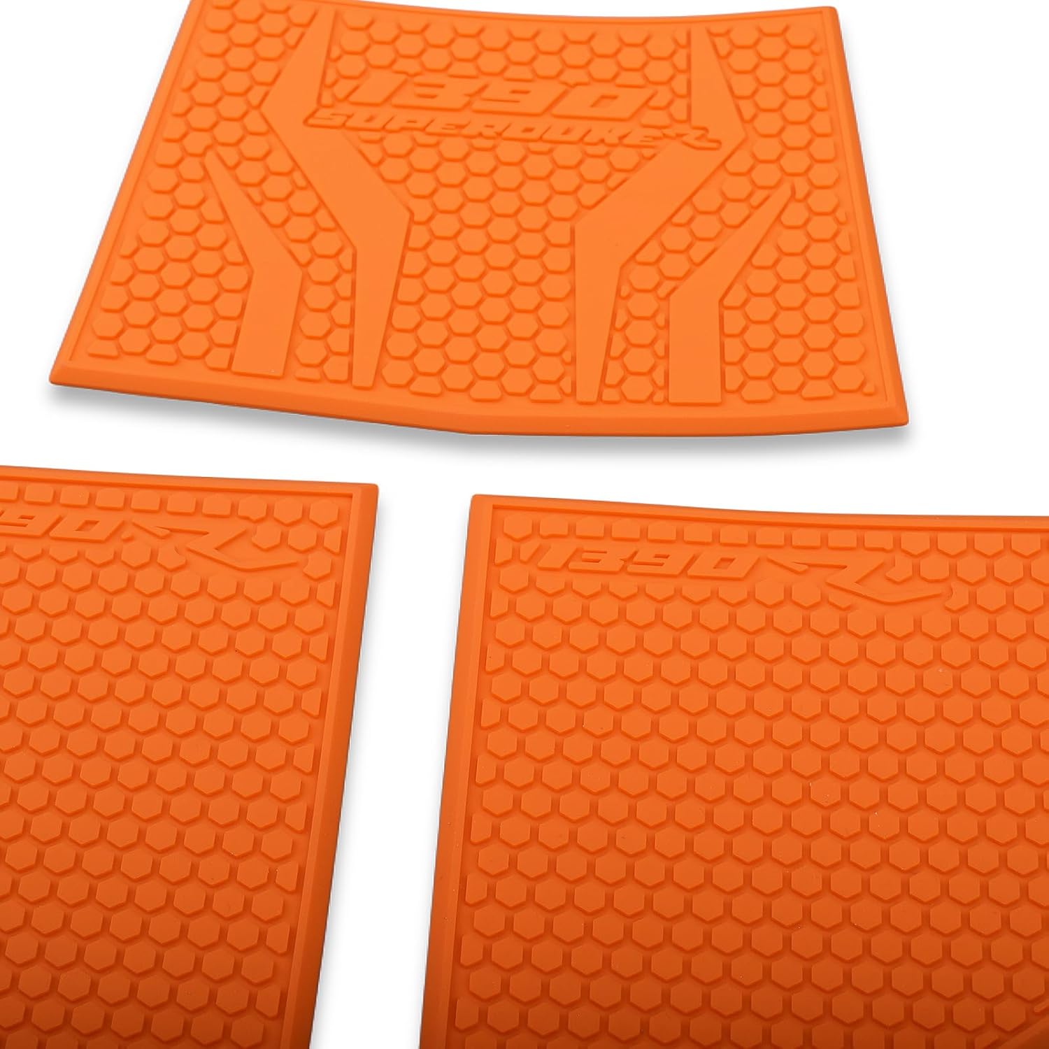 Motorcycle Tank Grip Protector Pads, Anti-Slip Honeycomb Design, Compatible with KTM 1390 SUPER DUKE R EVO 2024-2025 (orange)