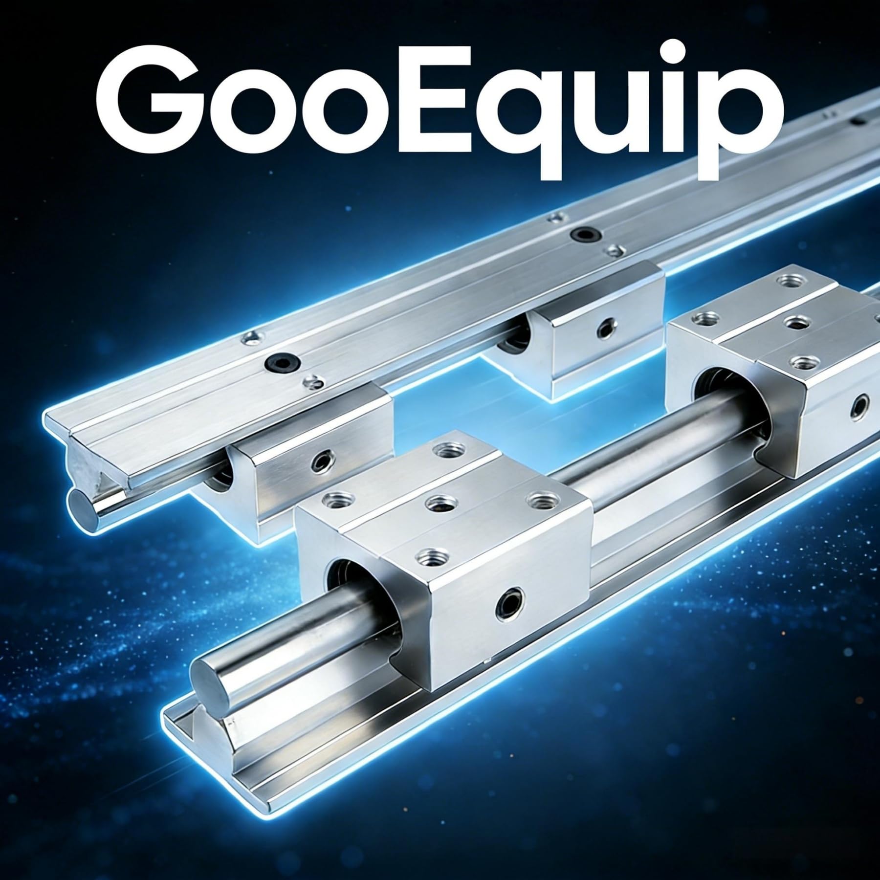 GooEquip Linear guide SBR16 1200 mm 2 x linear rails and 4 x