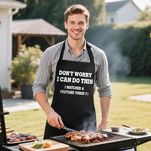 Miniatura 5 de Regalos para hombres, delantal divertido para hombres, delantales ajustables para papá, perfectos para cocinar en la cocina, barbacoa, parrilla,