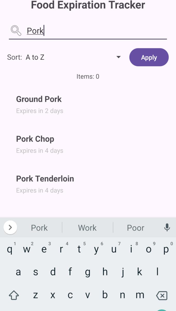 Food Expiry Dictionary