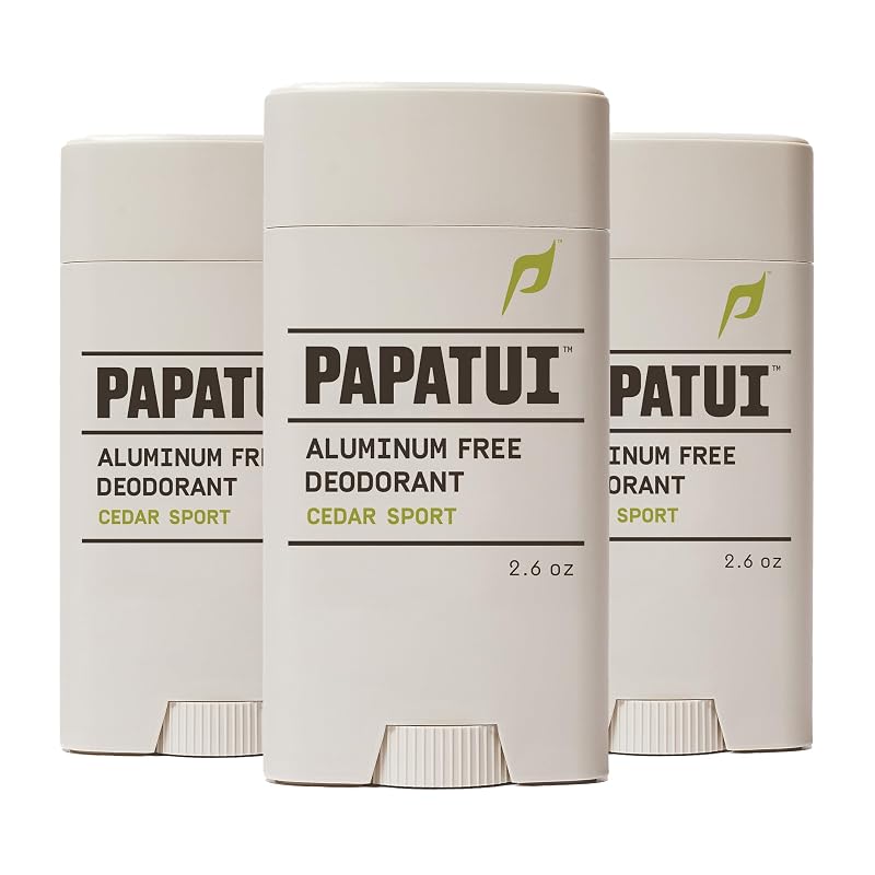 Desodorante PAPATUI Cedar Sport sem alumínio, 2,6 oz, Pacote com 3