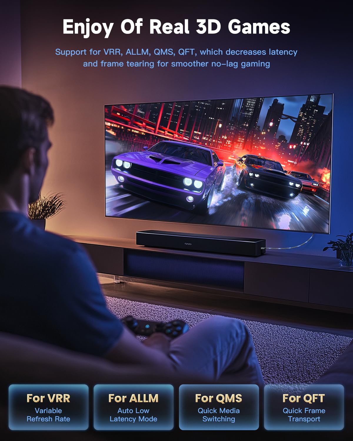 ARISKEEN Cavo HDMI 8K 10,2 m, cavo HDMI 2.1 ad alta velocità 48 Gbps, 8K 60Hz, 4K 120Hz 144Hz, supporto per HDR 10, HDCP 2.2 2.3, eARC, DTS:X, cavo HDMI intrecciato compatibile con